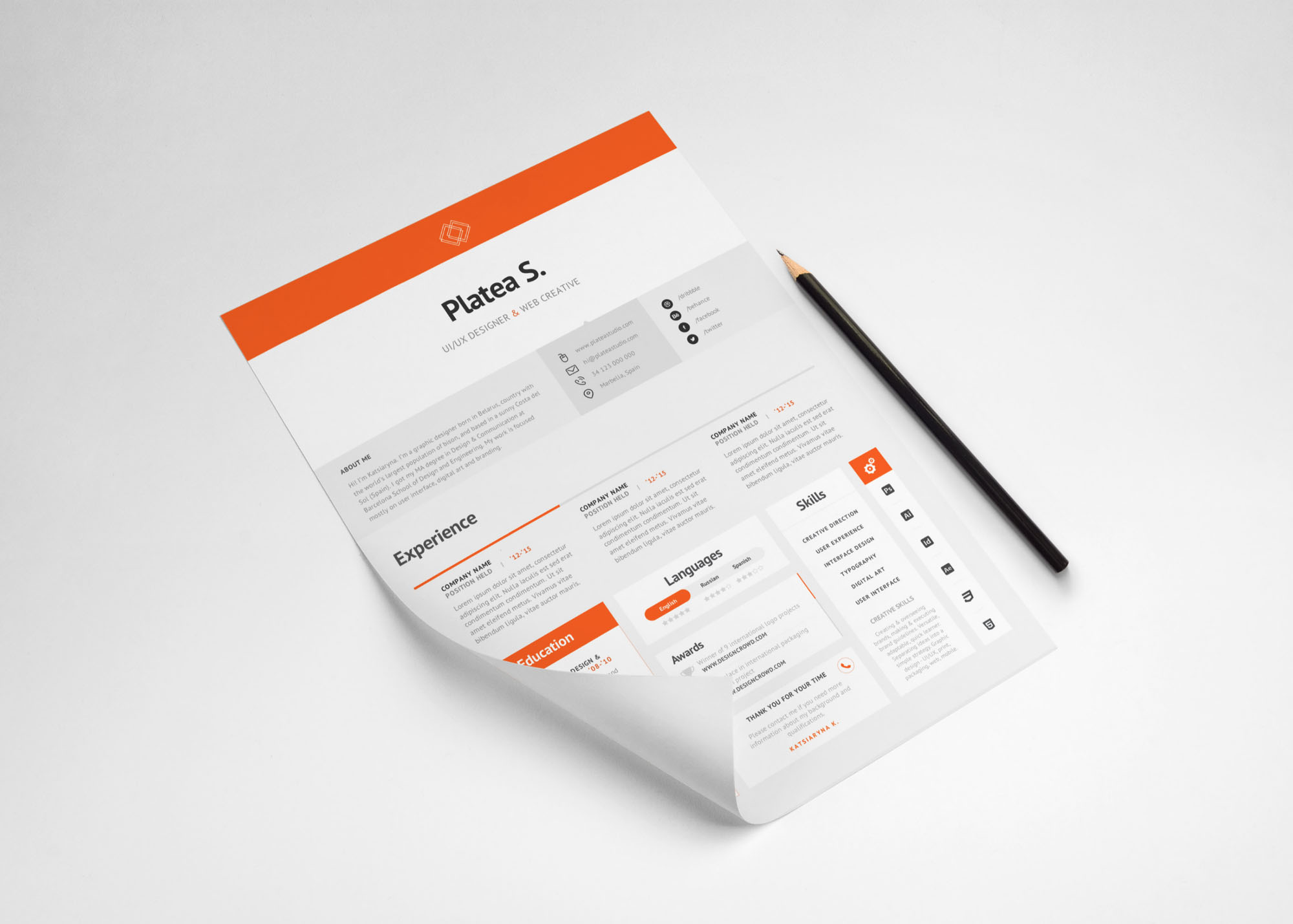 Resume Paper Mockup US Letter, Product Mockups ft. resume & paper