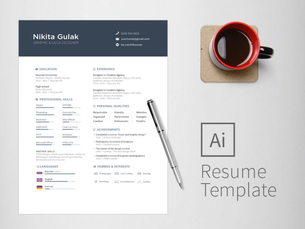 Two Page CV Template Free