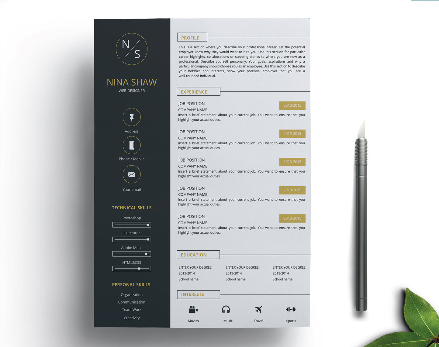 96 Resume Template In Html Css