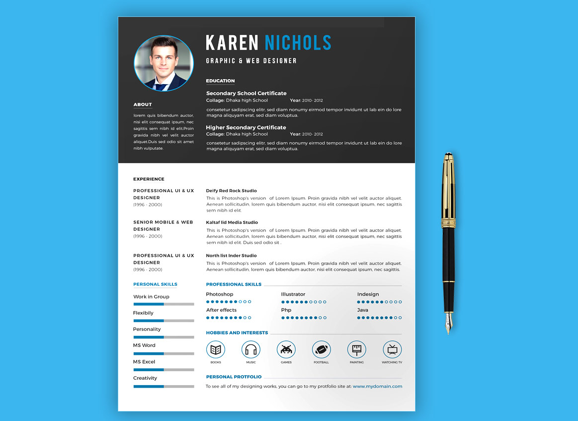 free creative professional resume templates