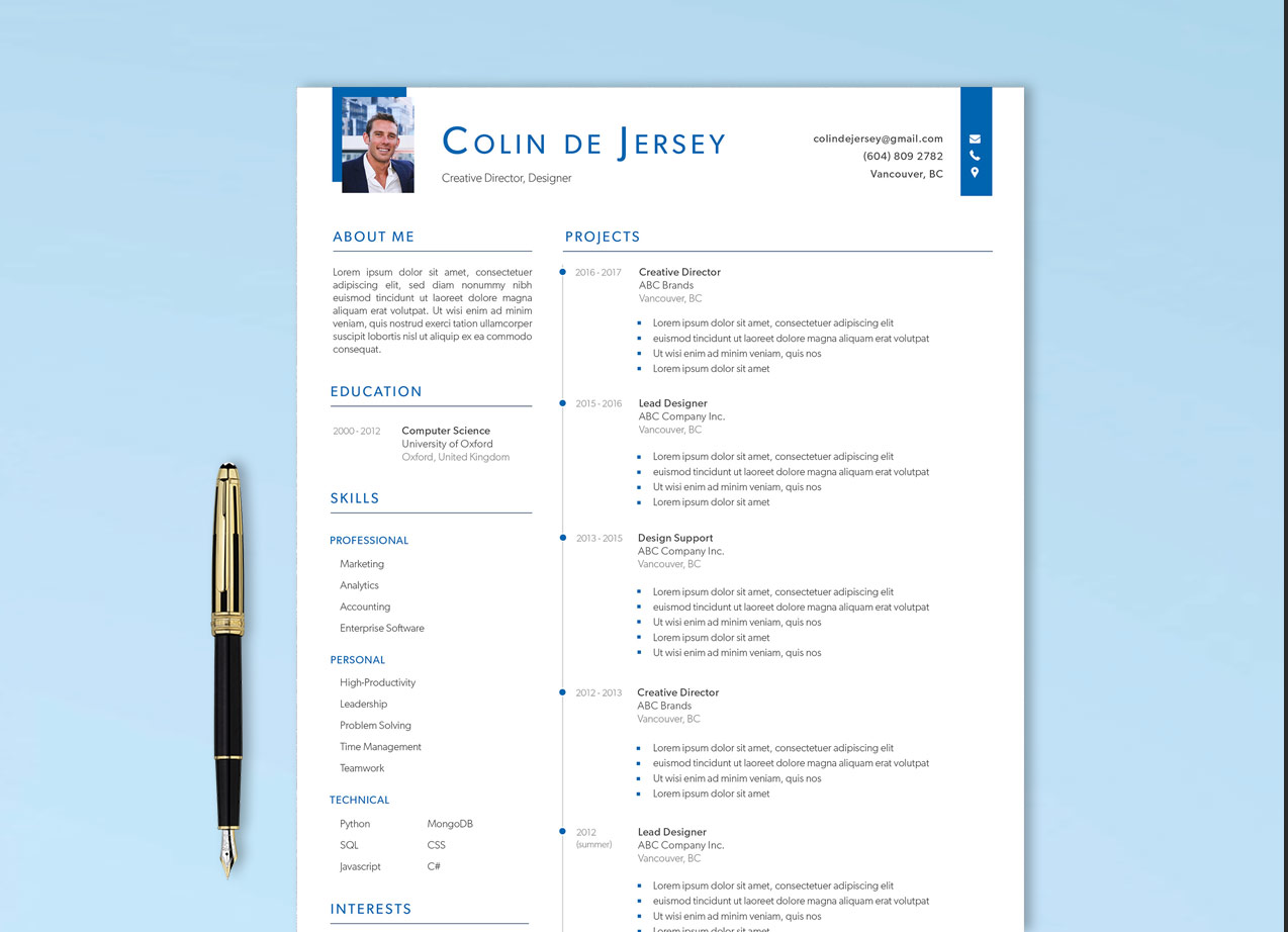 Cv Template Word Professional Resume Template Business Resume Template with Photo Modern Resume Template Executive Resume Template