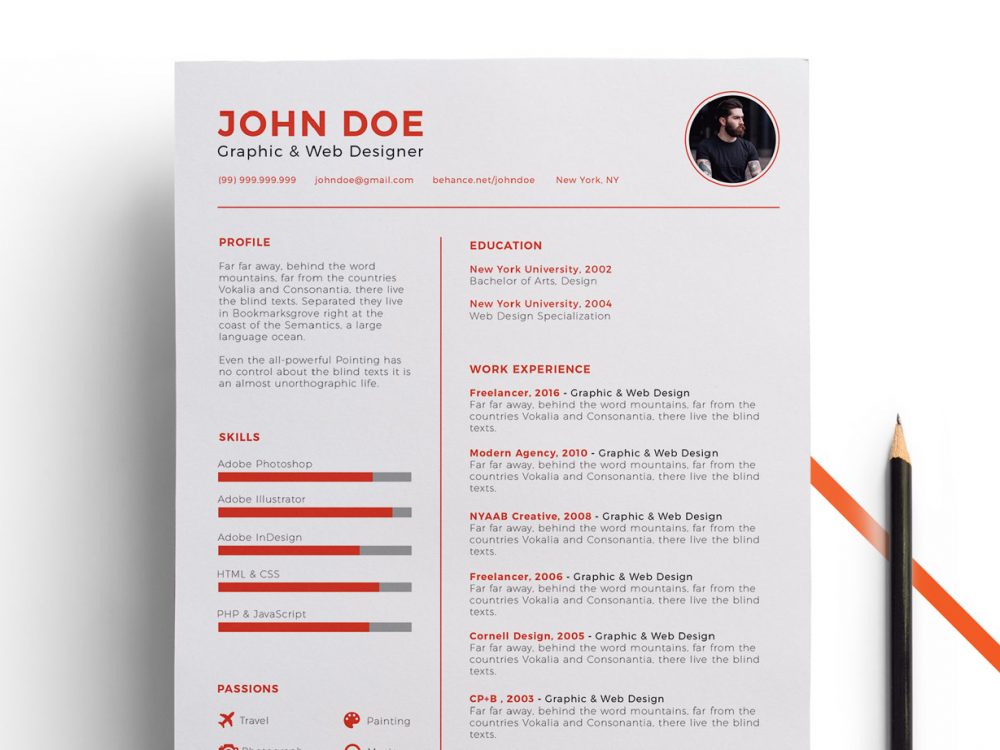 clean modern resume template free