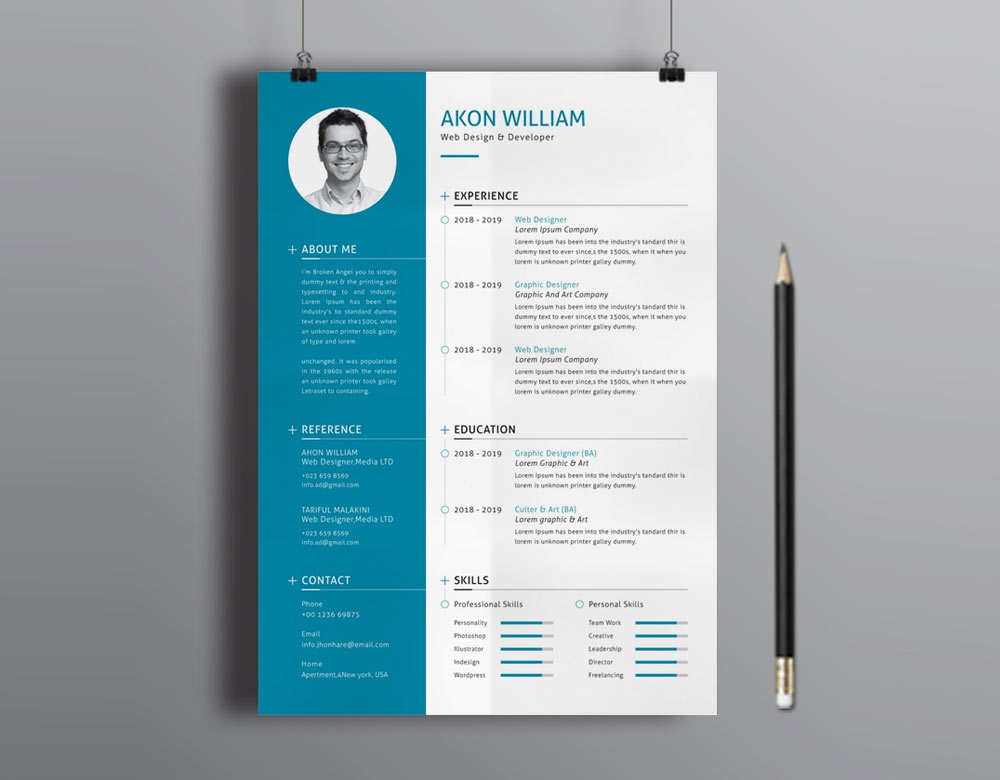 free word modern resume templates