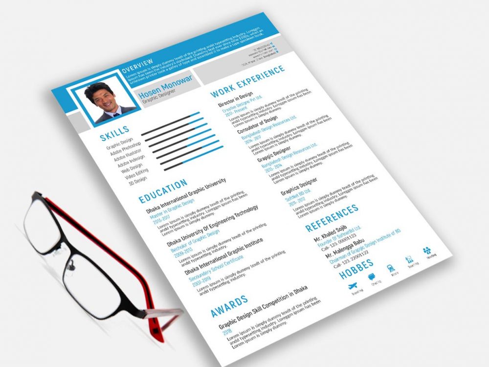 free simple resume templates illustrator