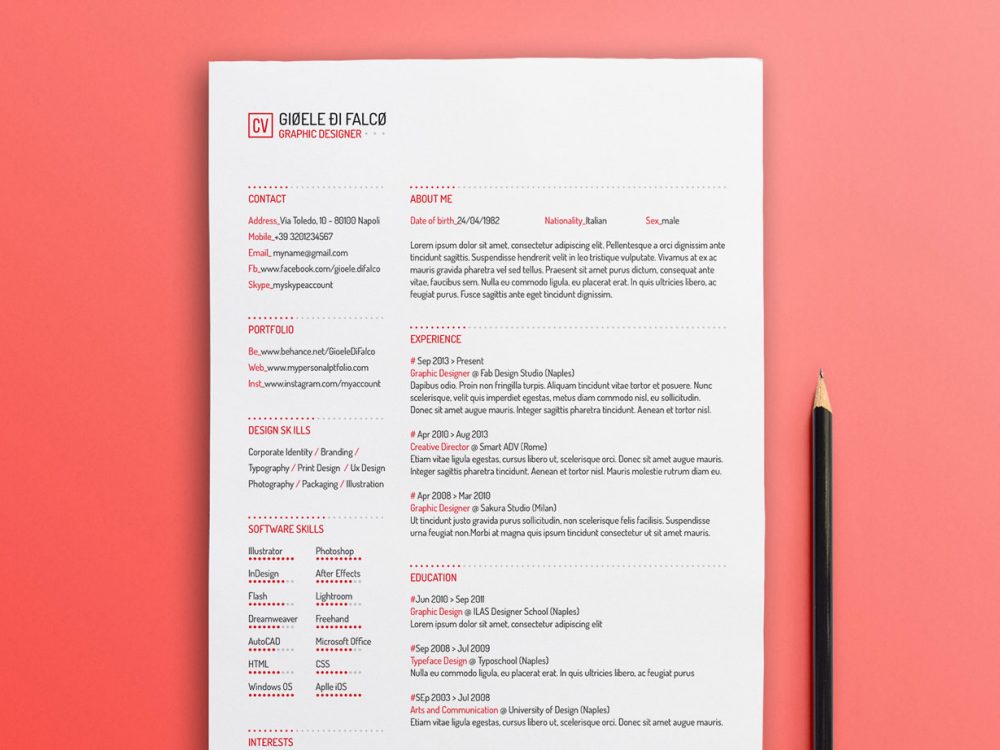 Free Resume Template For Graphic Designer 2023 Resumekraft 