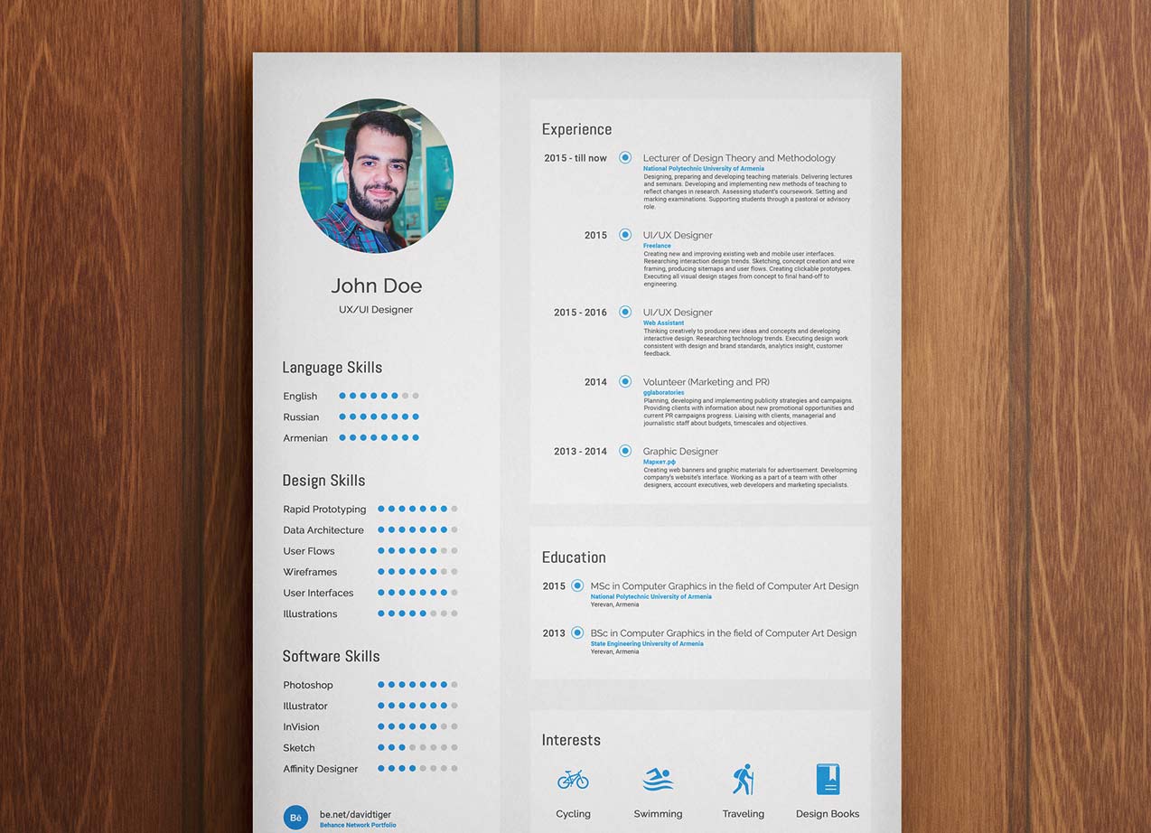 modern resume template free downloadable