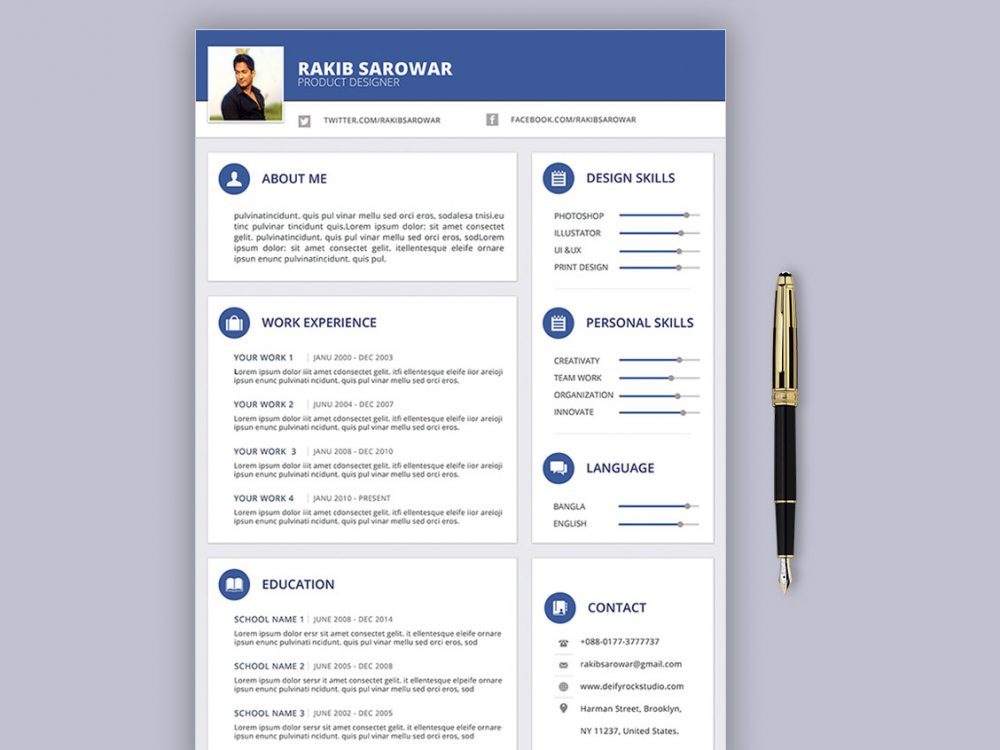 Material Design Resume Template Free Download in 2025 - ResumeKraft