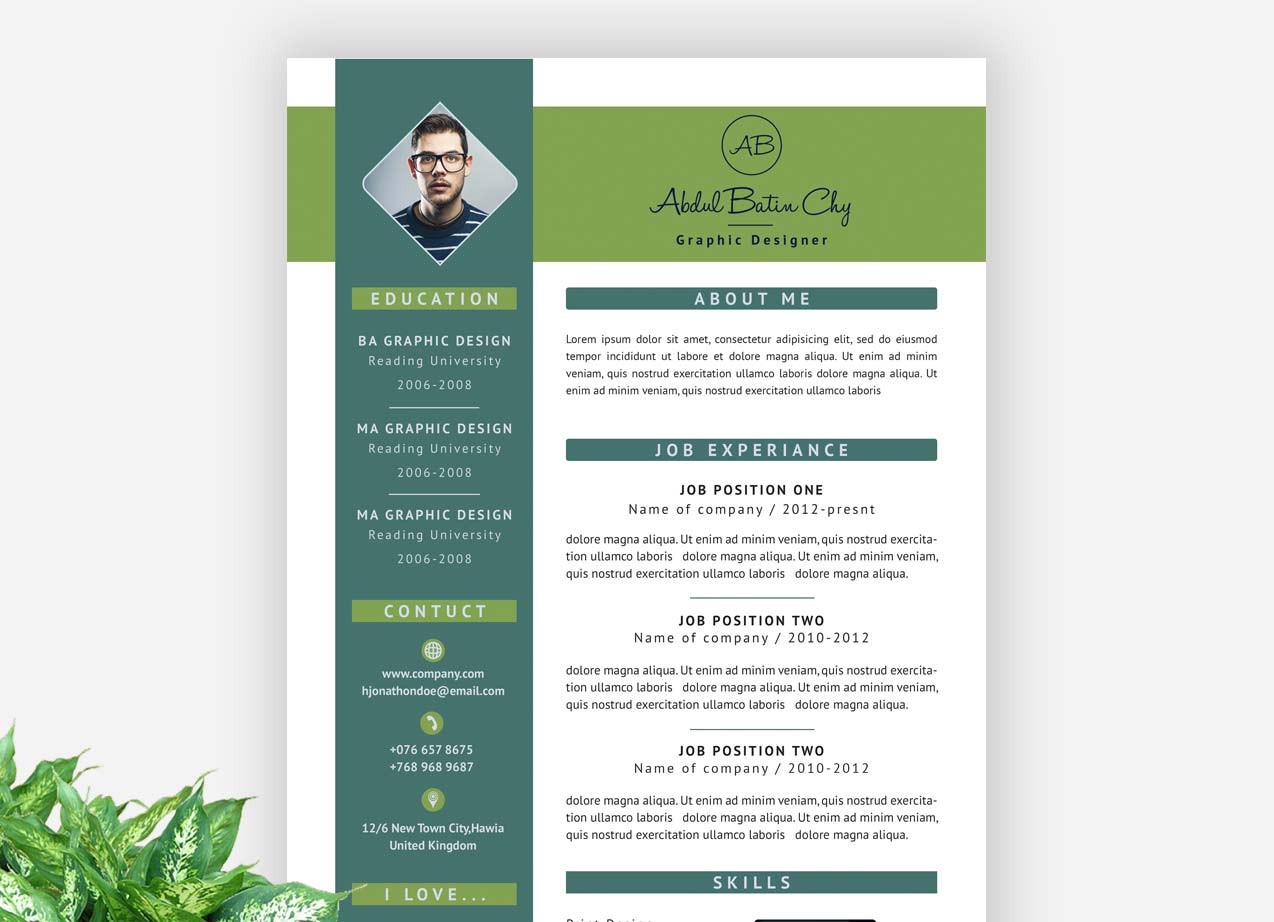 professional modern resume template free download