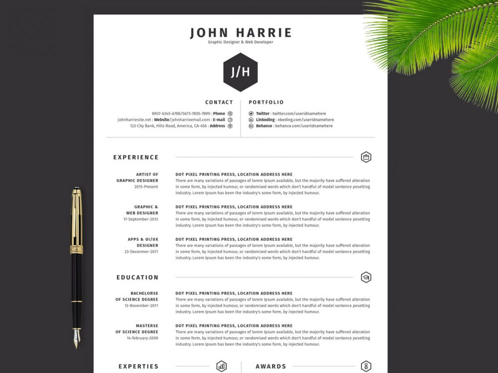 Simple Resume Template Download In Word Psd Ai Formats Resumekraft