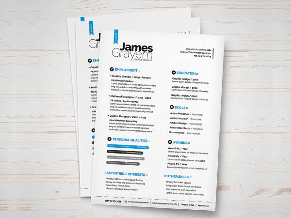 Trendy Resume Template Free