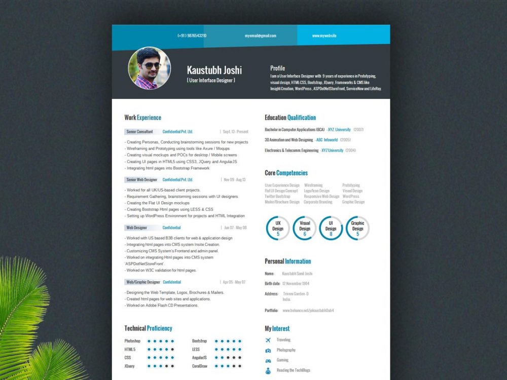 simple resume with columns template free