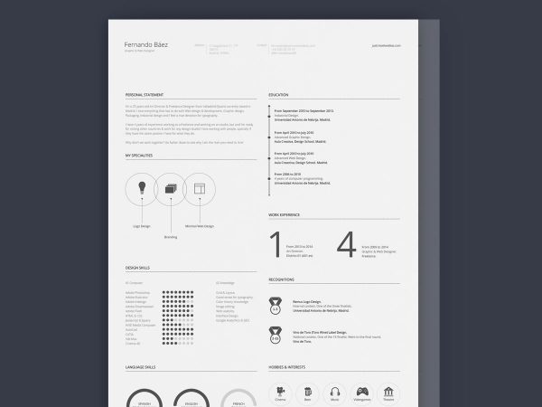 free resume template modern minimal download