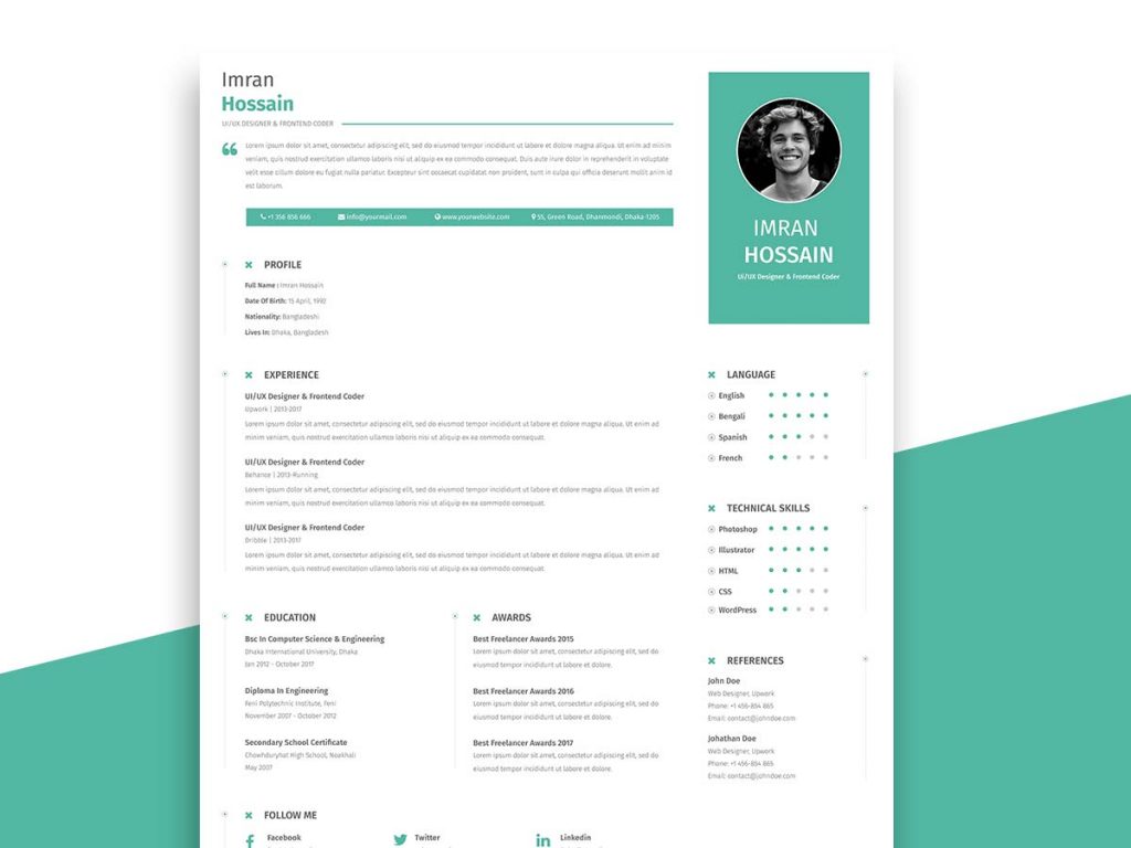 Free Professional Resume with Business Card in 2024 - ResumeKraft