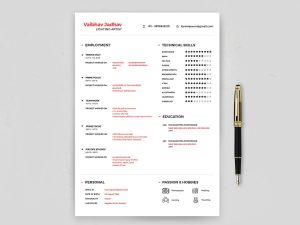 free modern minimal resume template download