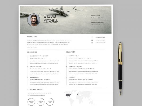 Adobe Illustrator Resume Template