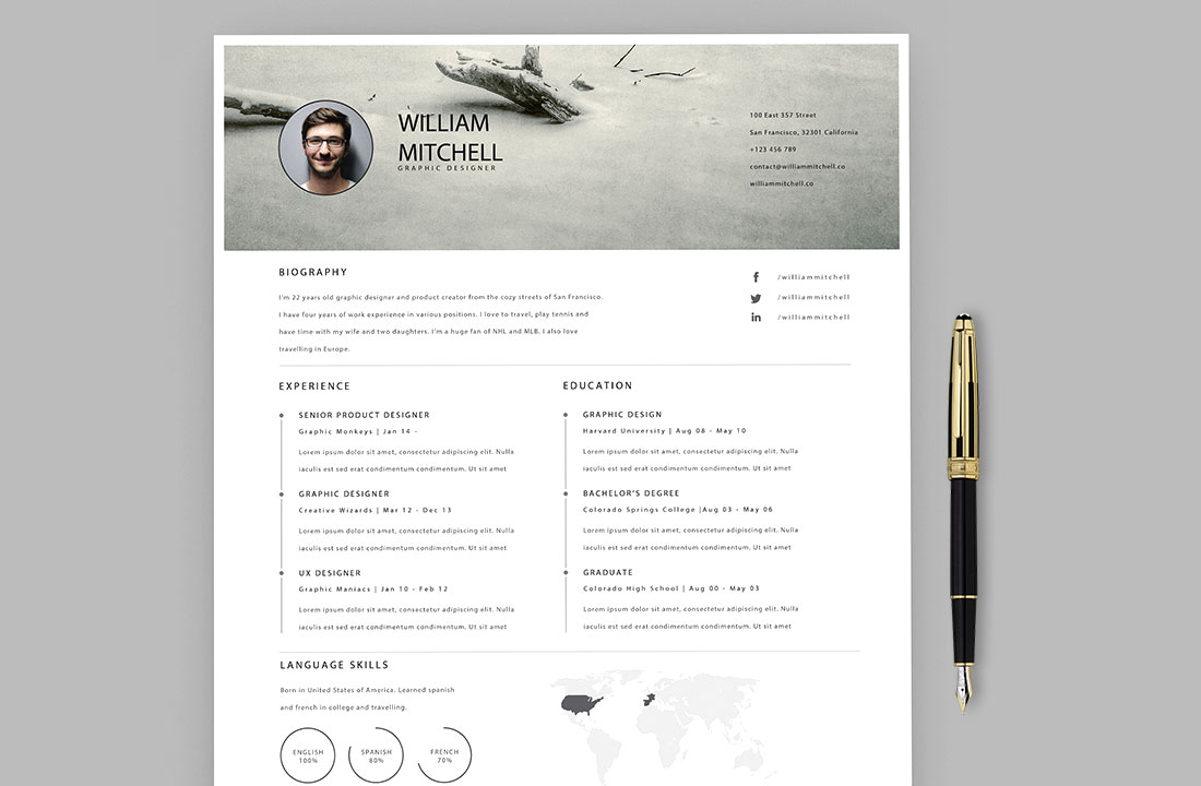 adobe illustrator student resume template free download