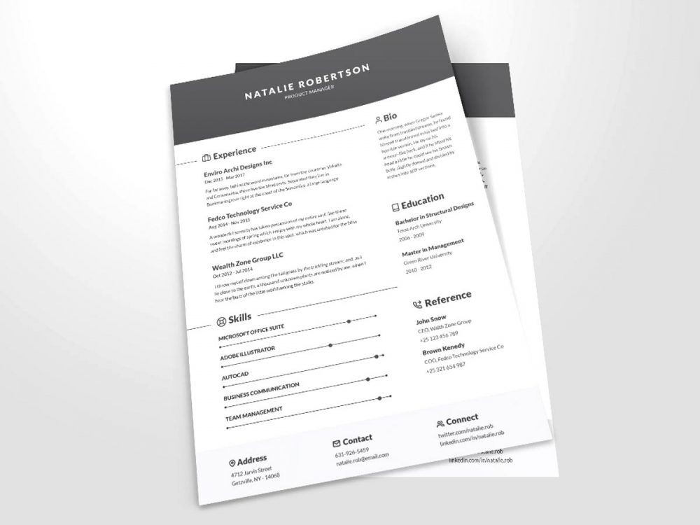clean cv template word free download