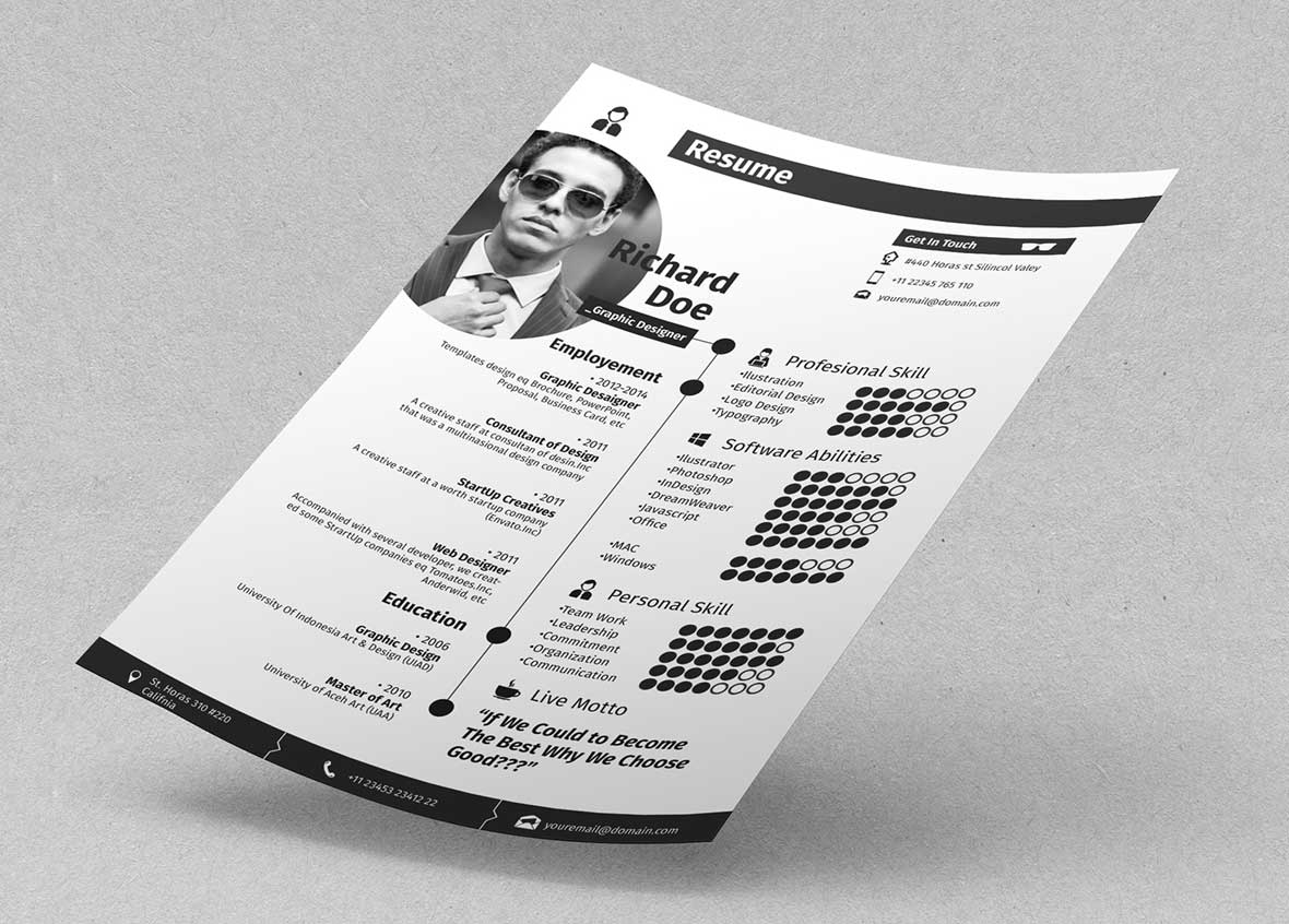 photoshop resume template download