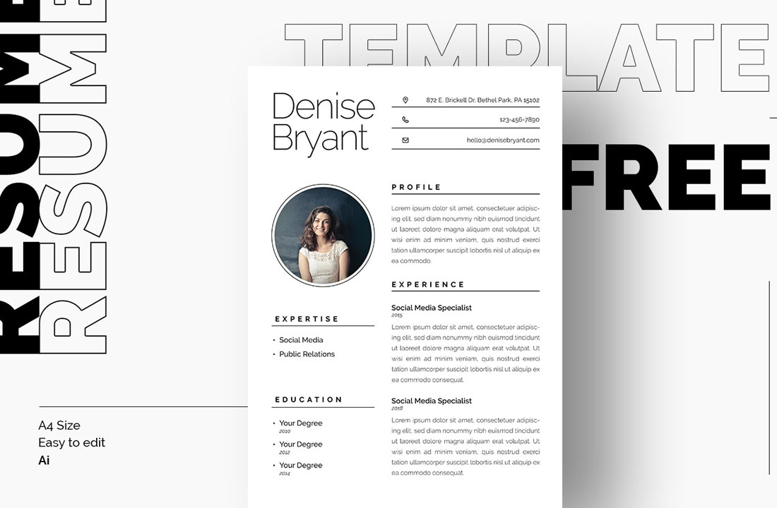 minimalist resume template free download