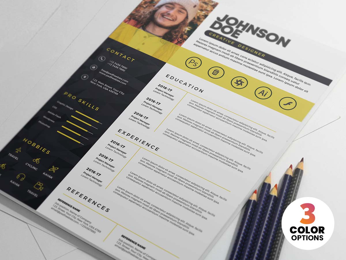 Psd resume deals template