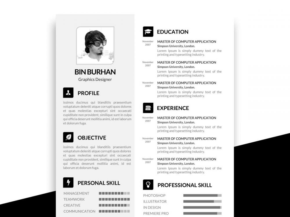 PSD Resume Template Free Download