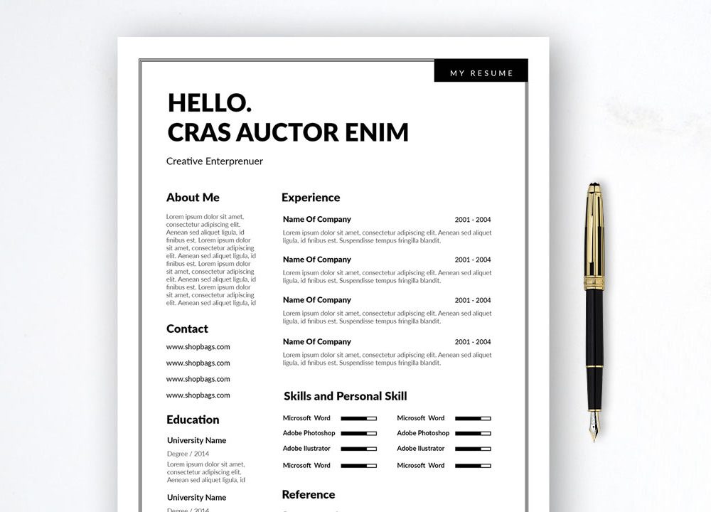 2 Column Resume Template Word