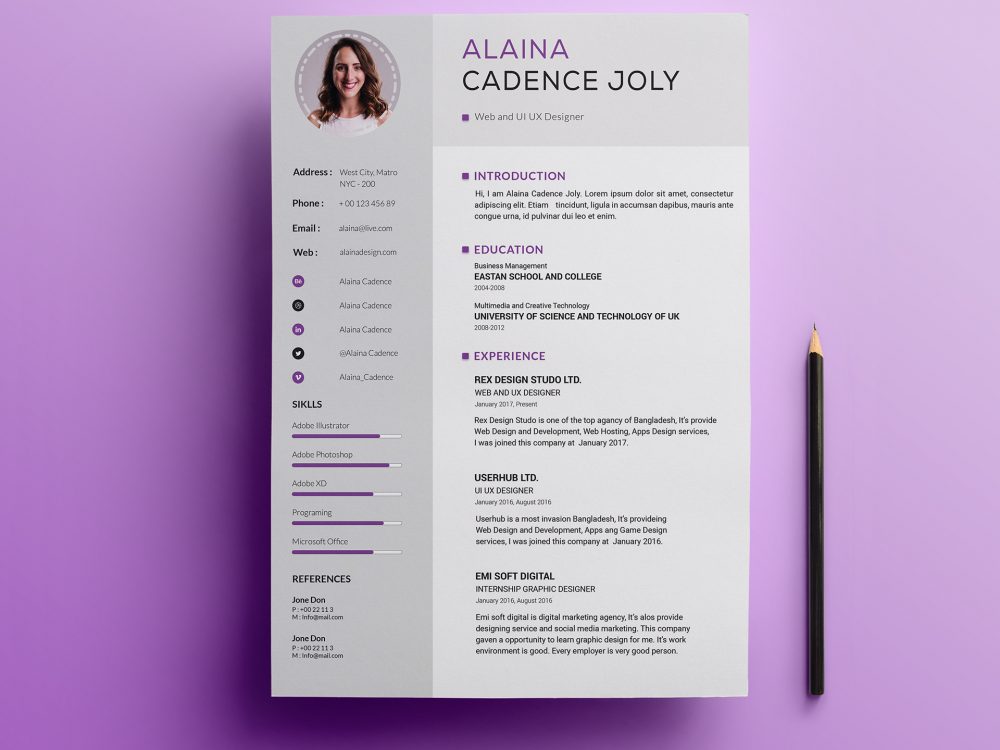 clean professional resume template