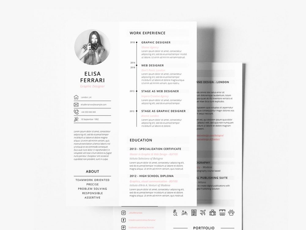 Free Pages Cv Template FREE PRINTABLE TEMPLATES