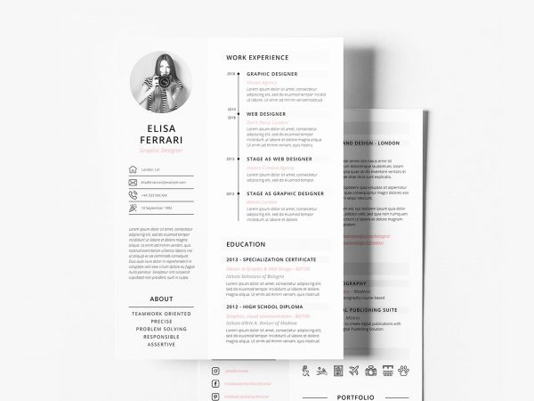 professional resume free template download illustrator