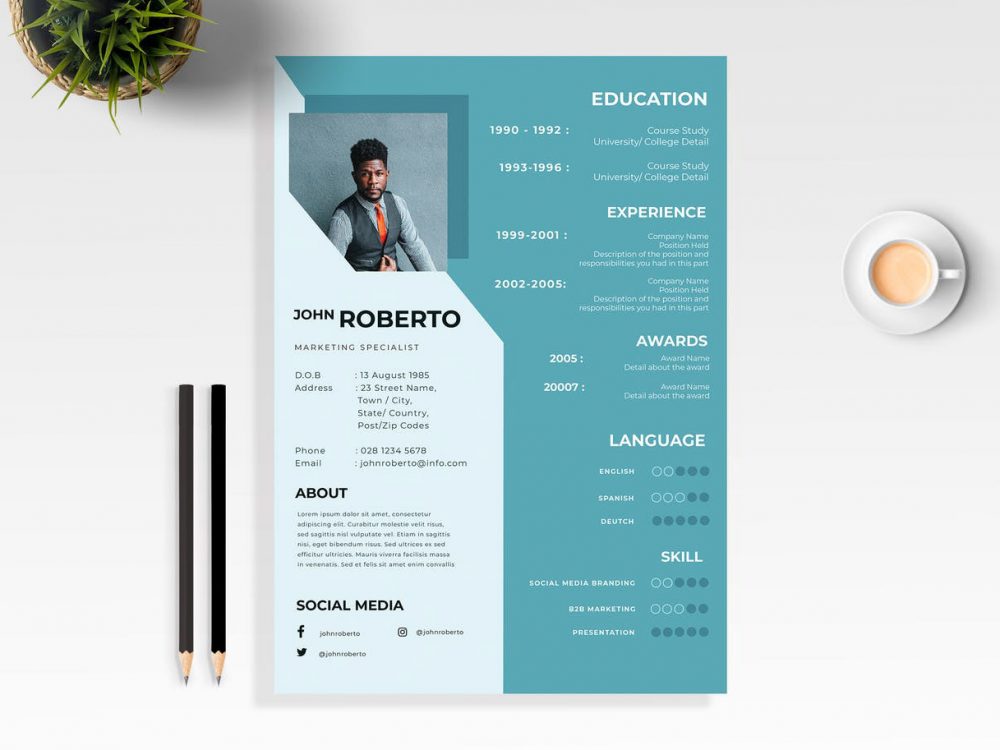 professional modern resume template