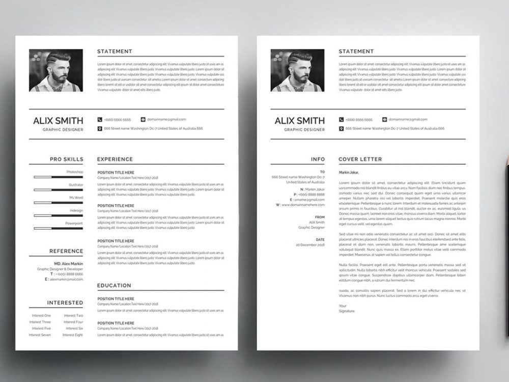 Simple Resume Template Free Download Word & PSD