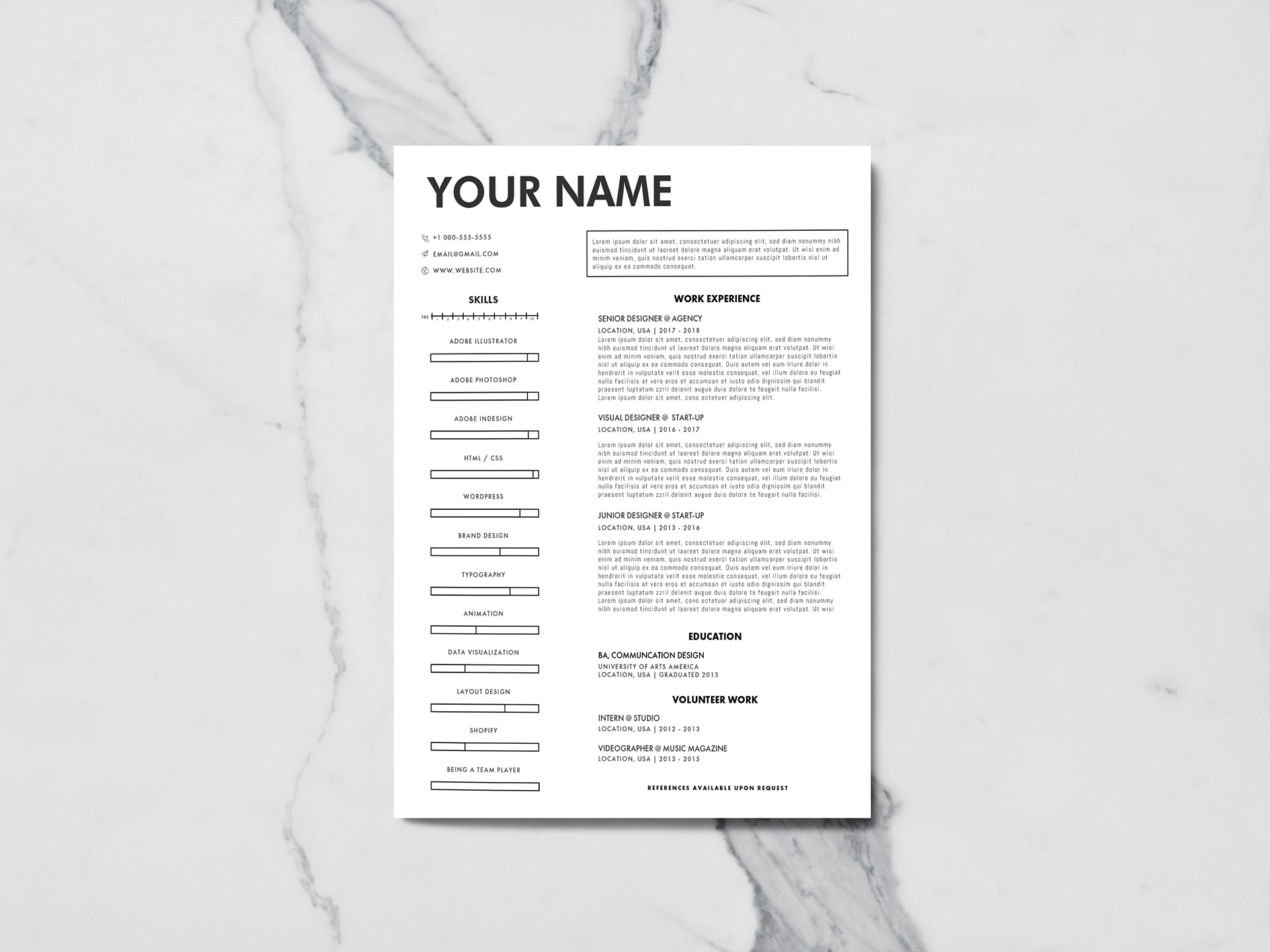 creative resume templates illustrator