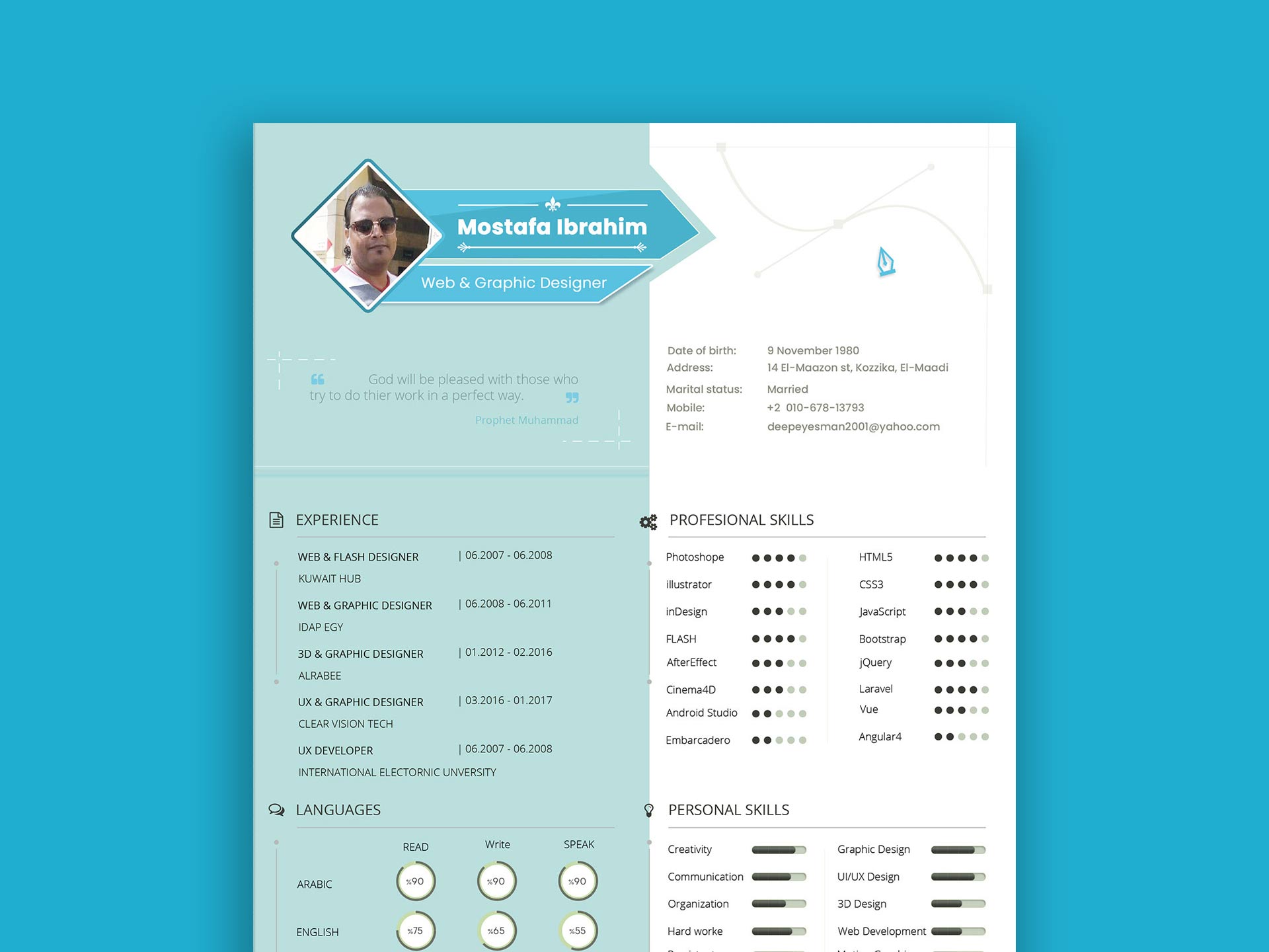 creative resume templates psd free download