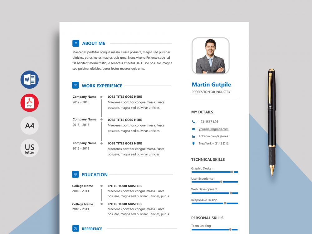 express-professional-resume-template-docx-in-2024-resumekraft