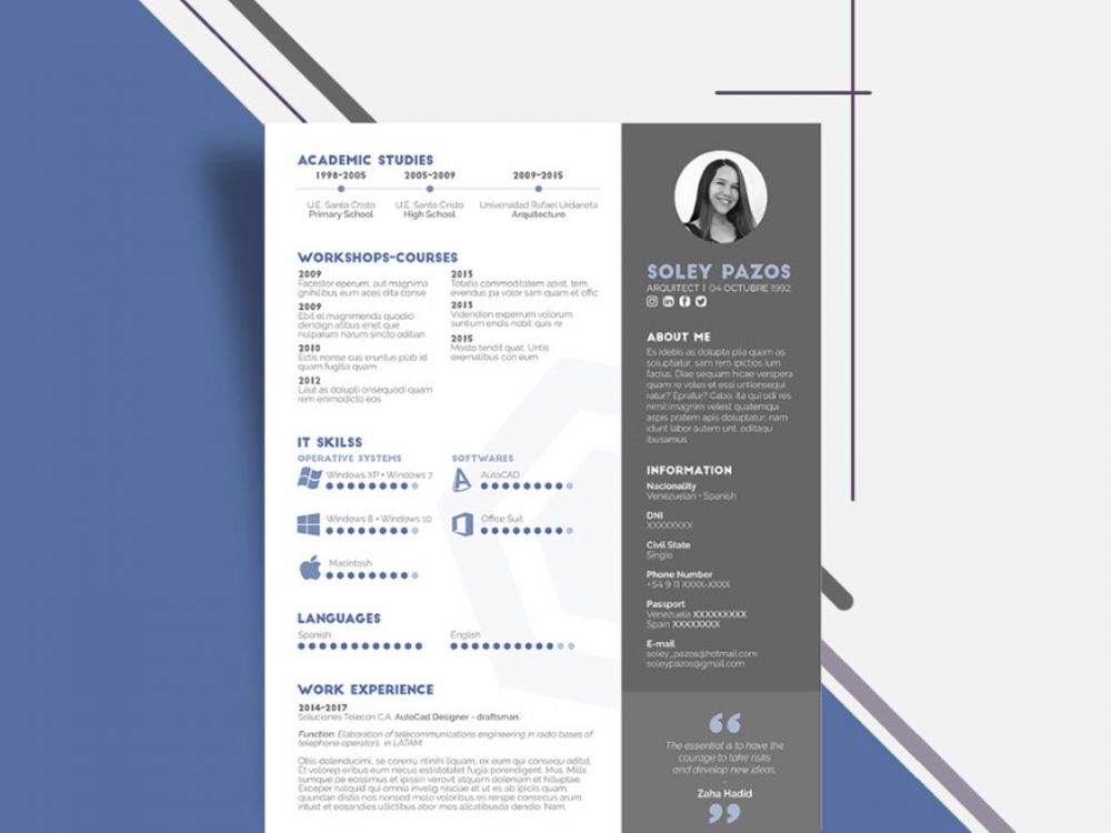 Two Column Resume Template