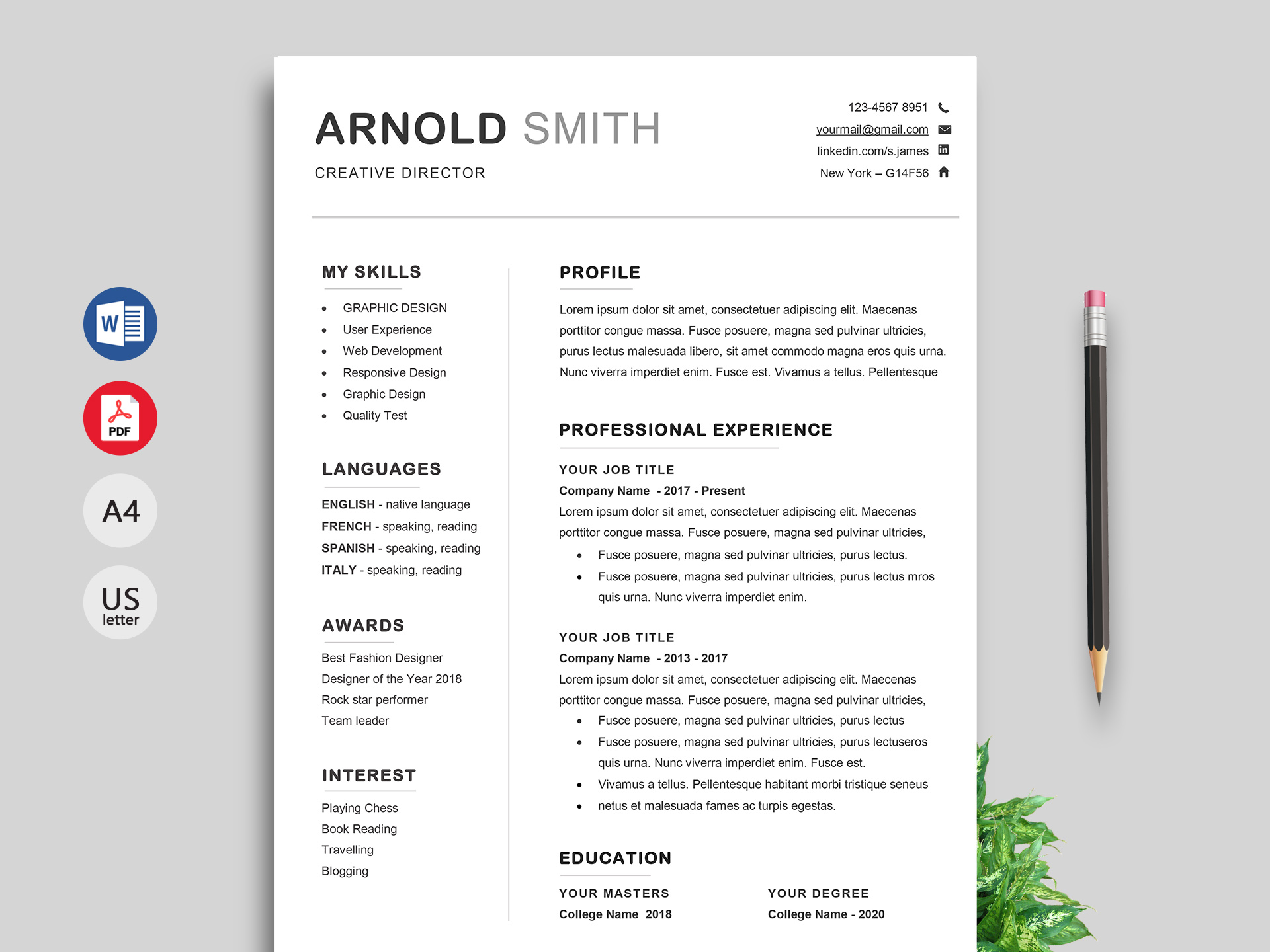 template beautiful resume free download word