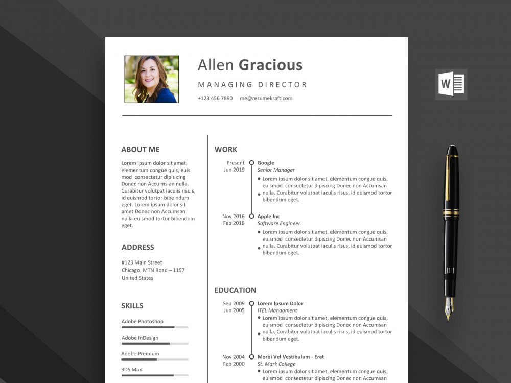 Ace Word Resume Template Free Download Resumekraft