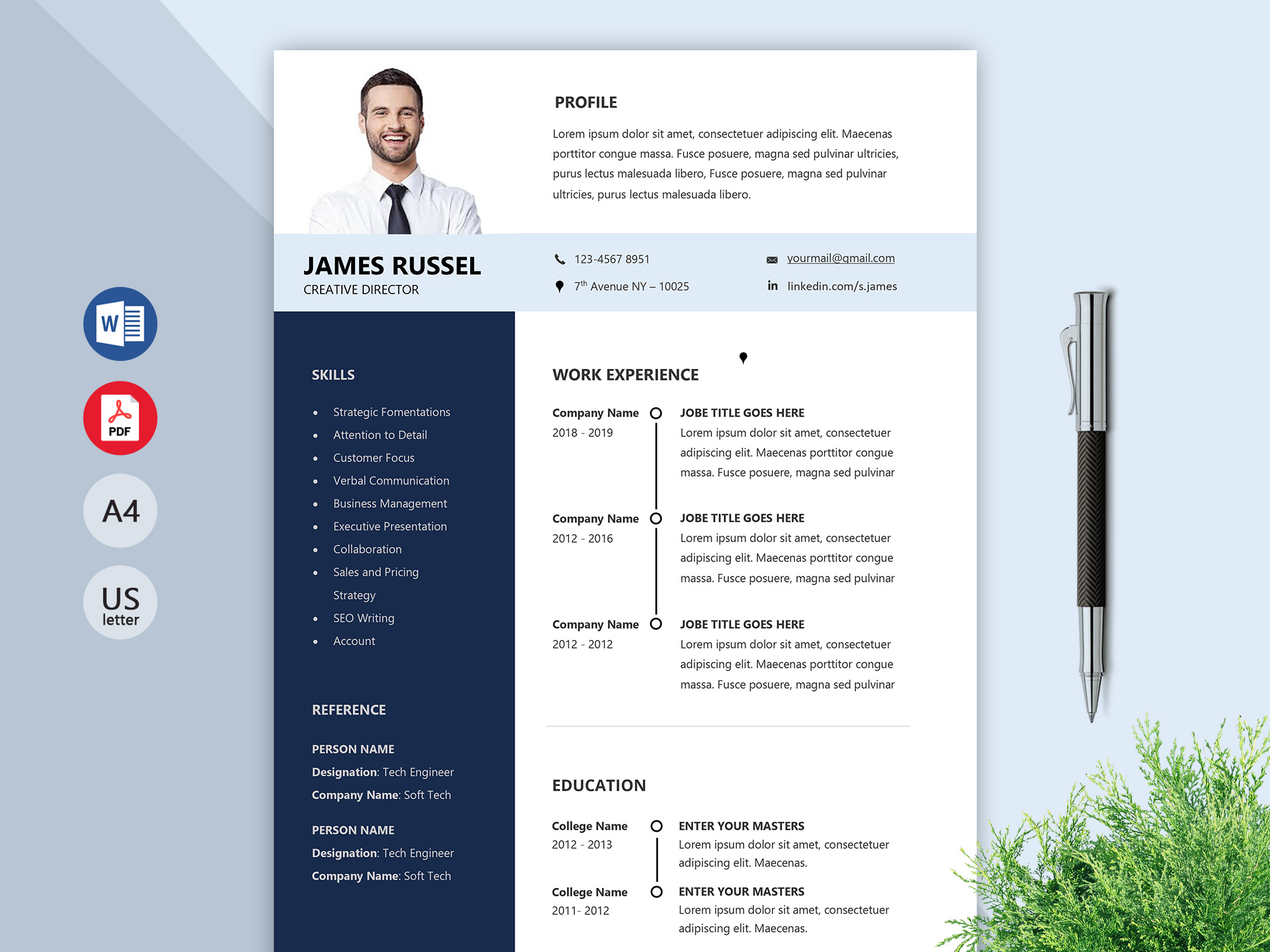 Free Professional Resume Template In Word Format Resumekraft Images And Photos Finder