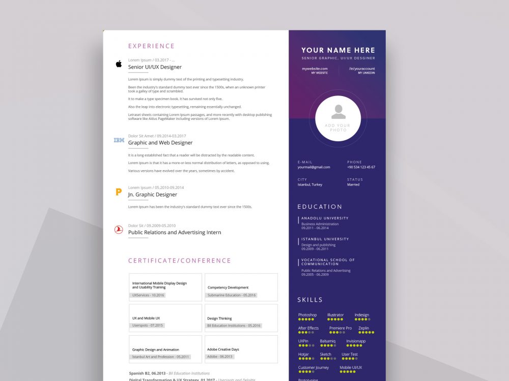 Creative Resume Ppt Template