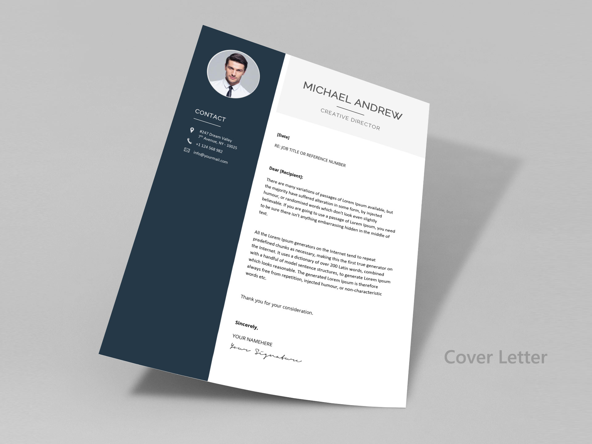 Cover Letter and References Template for MS Word Modern Instant Download CV Template Professional Template Minimalist Resume Template