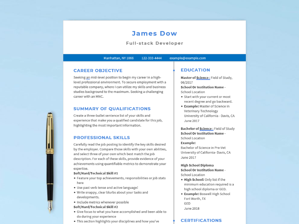 Free Executive Resume Template Docx Resume Example Gallery Sexiz Pix